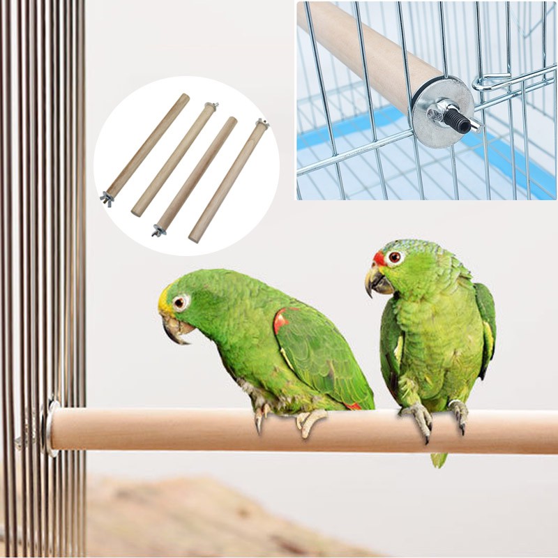 1Pc Parrot Pet Raw Wood Hanging Stand Rack Branch Perches Bird Cage ...