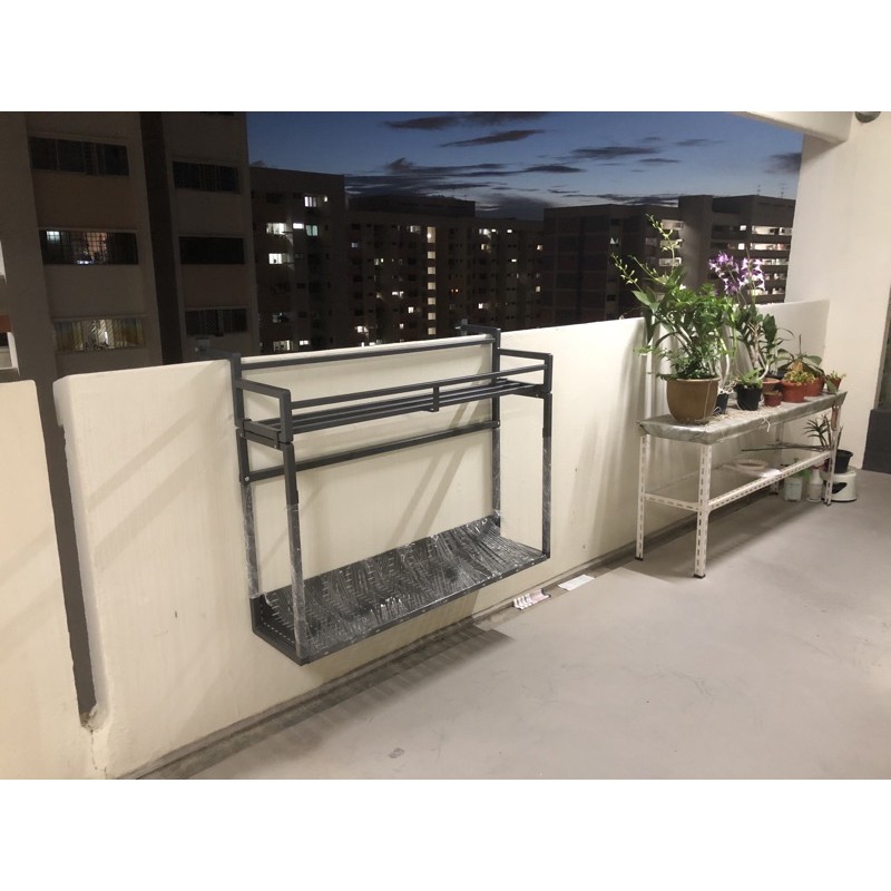 Modern Heavy Duty Two Tiers Plant Rack Balcony Display Shelf for HDB ...