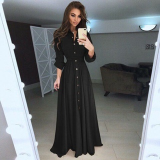 Maxi dress long 2025 sleeve casual