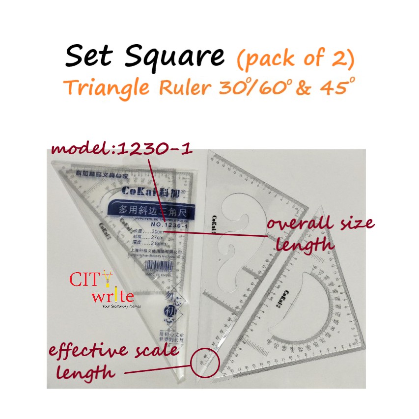 Pack of 2 Triangle Rules Multi-Purpose Drawing Tool Architectural ...