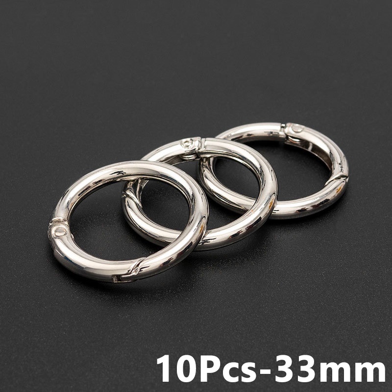 10Pcs/lot Metal O Ring Spring Clasps Openable Round Carabiner Keychain ...