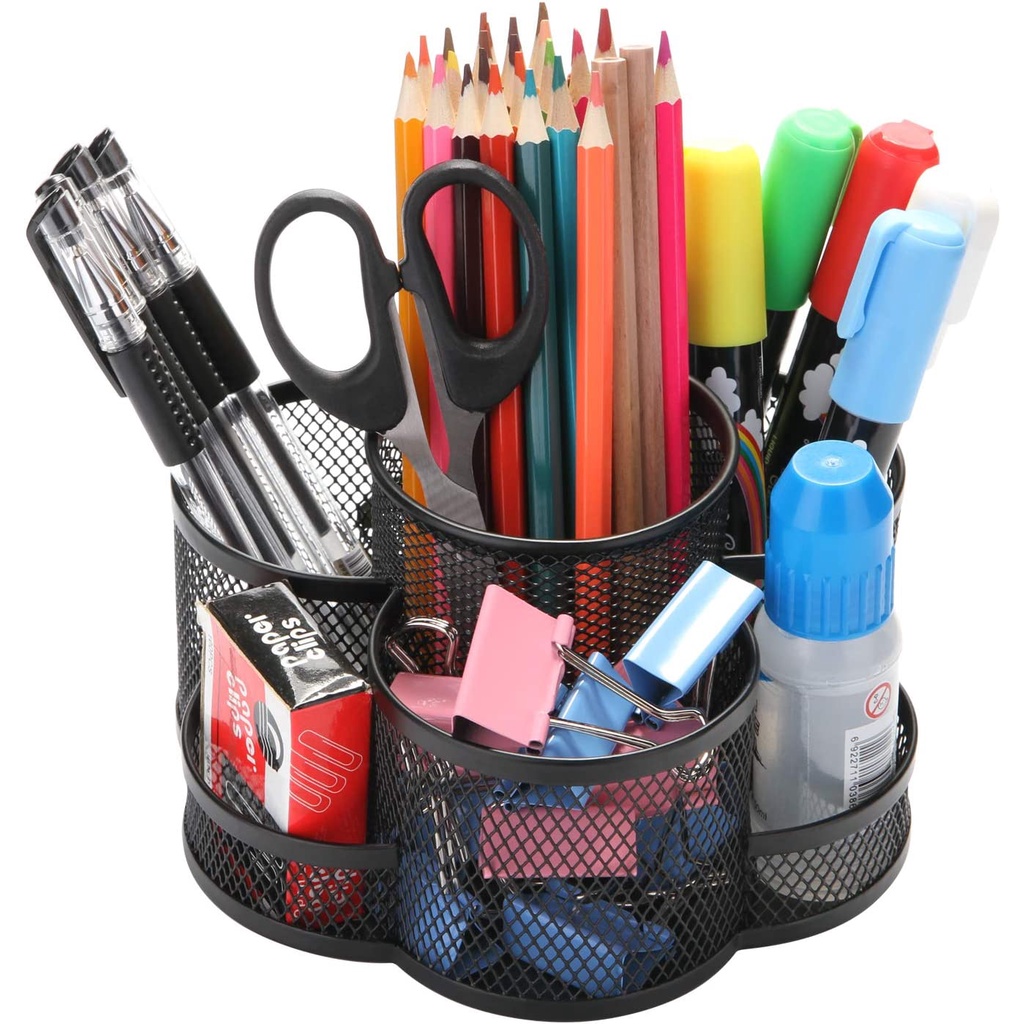 Formwell Pen Holder, Desktop Pen Holder with Non-Skid Rubber Mat, 360 ...