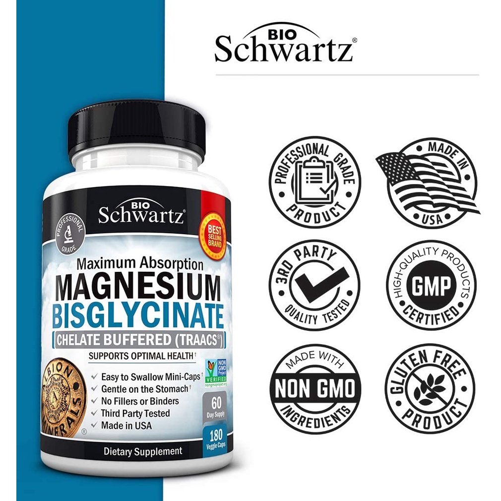 Magnesium Bisglycinate 100 Chelate NoLaxative Effect. Maximum