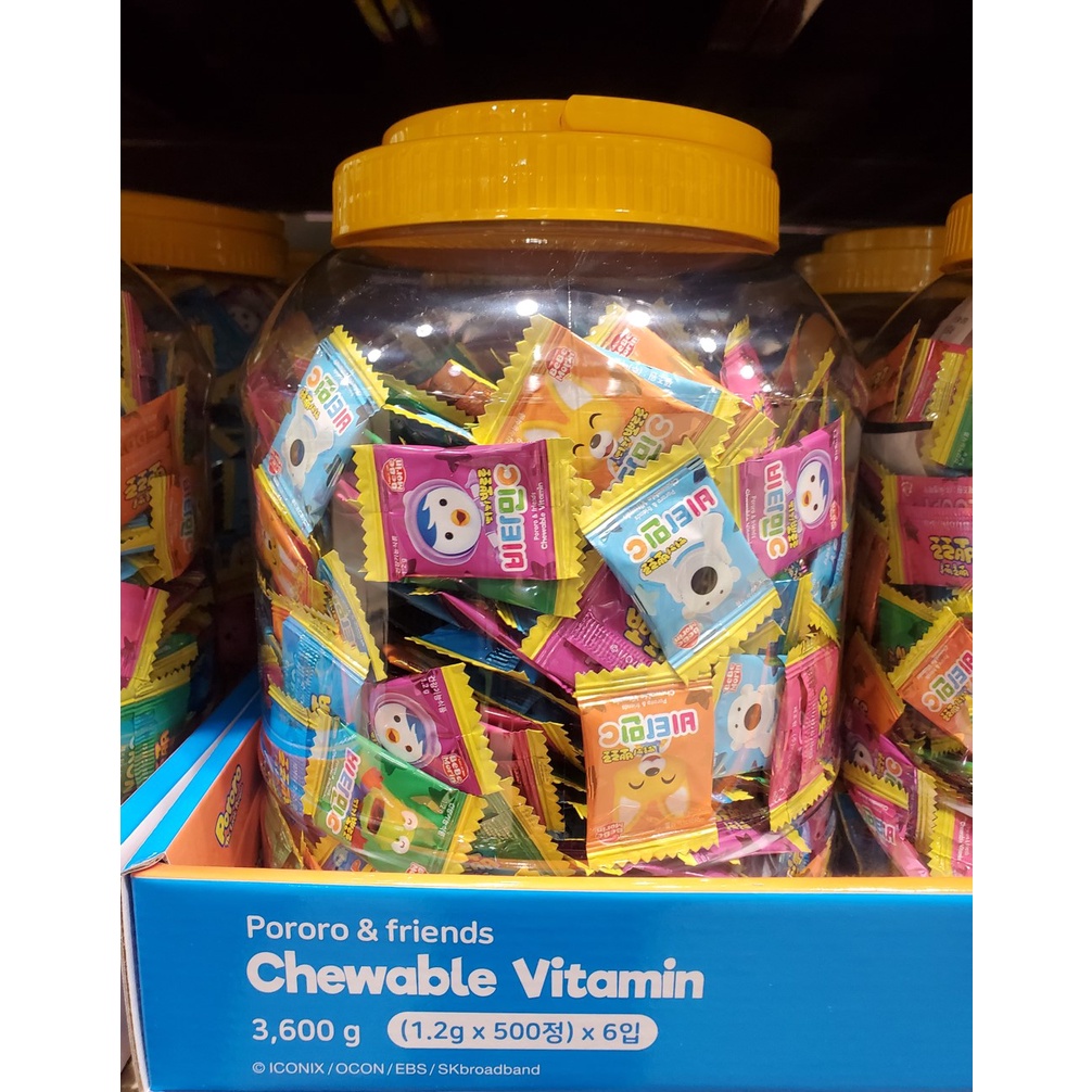Costco korea chewable vitamin c for kids, vitamin C candy PORORO and