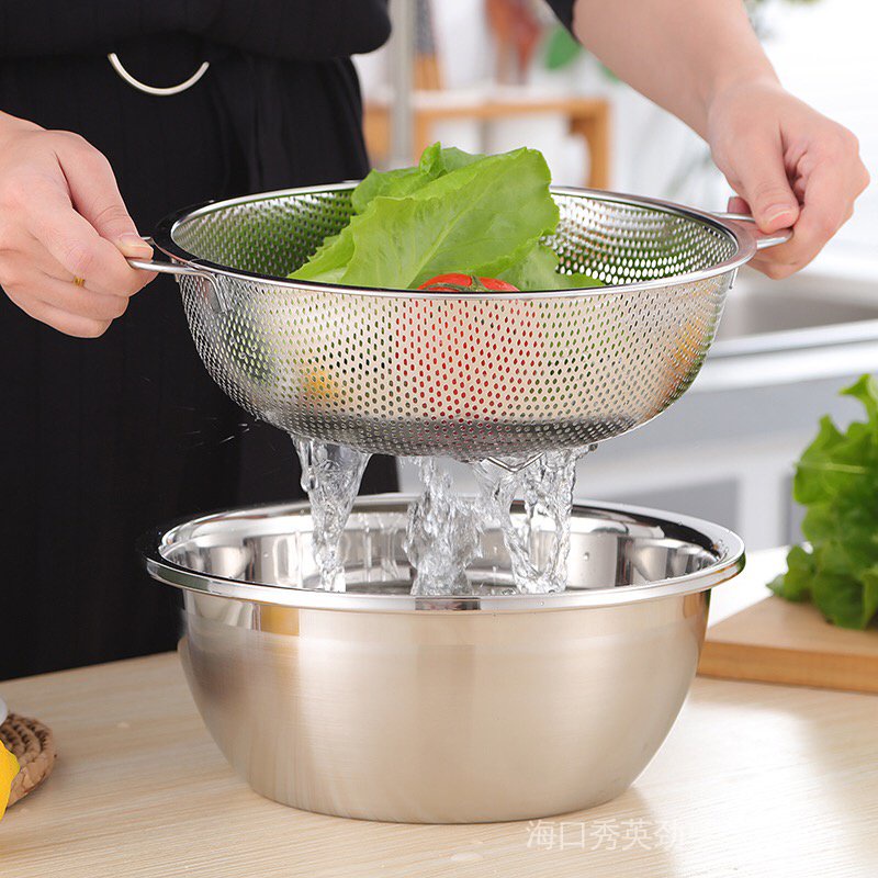 [1-2 Piece Set Bowl Strainer Washing Vegetable Basket] Extra Thick ...