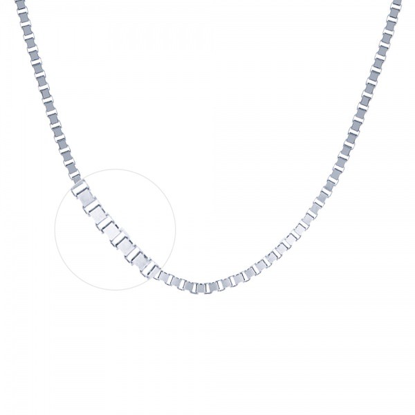 SK Jewellery 10K White Gold Box Chain