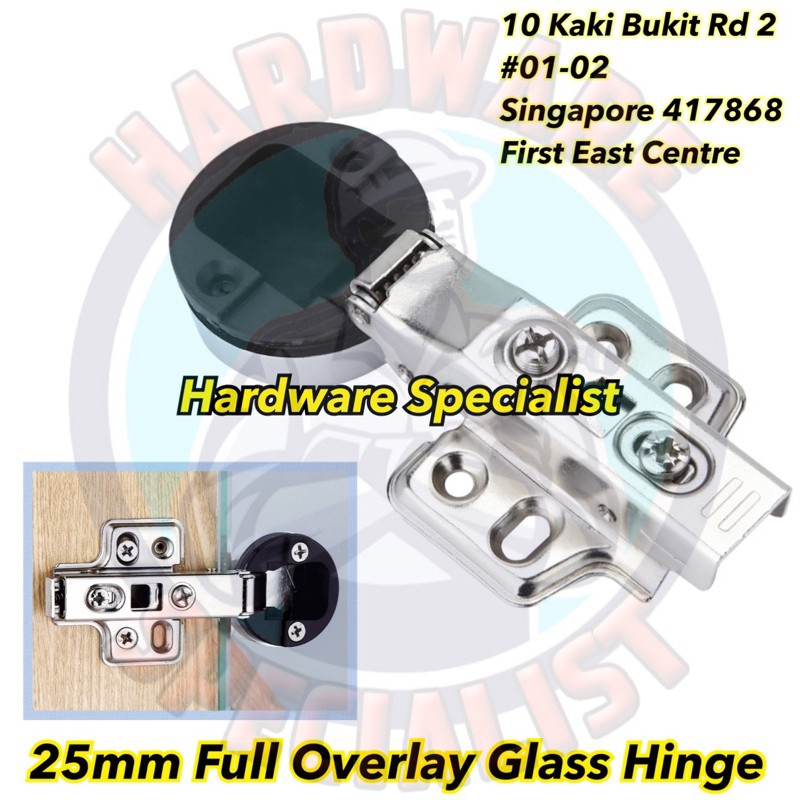 25mm Full Overlay Glass Door Hinge Ship Daily Shopee Singapore