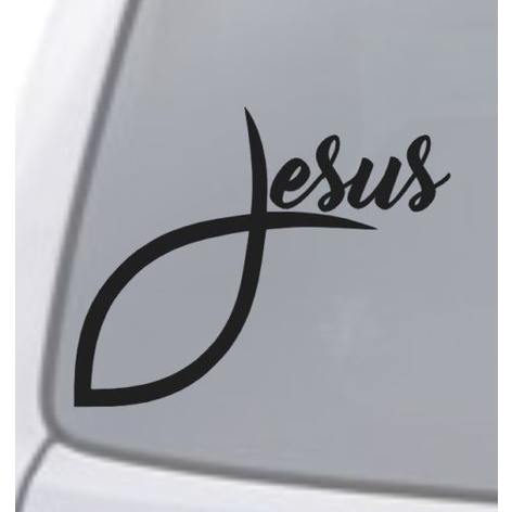JESUS FISH Vinyl Decal Sticker Car Window Wall Bumper God Christian ...