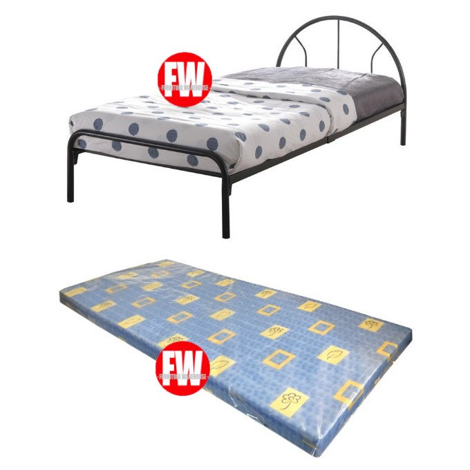 Single Metal Bed Frame + Mattress (Assembly Included) Shopee Singapore