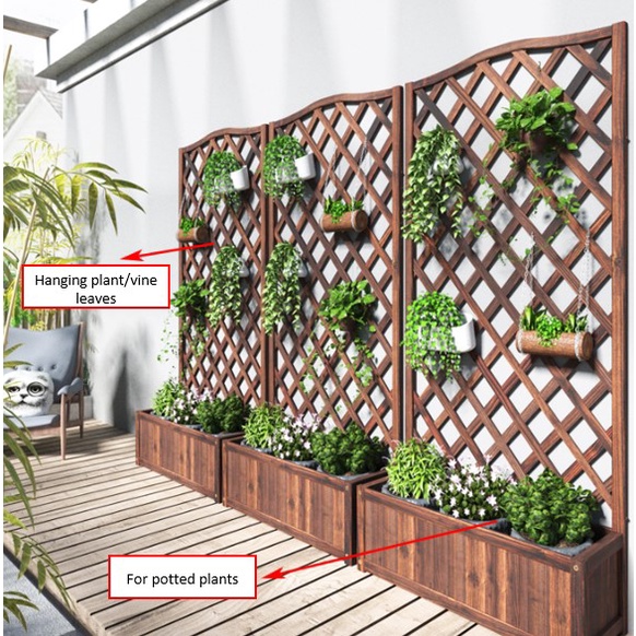 Outdoor Wood Planter Box Fence Flower
