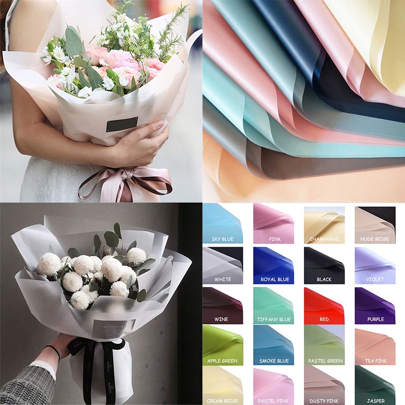 20 Sheets Waterproof Flowers Wrapping Paper Gifts Frosted Packaging ...