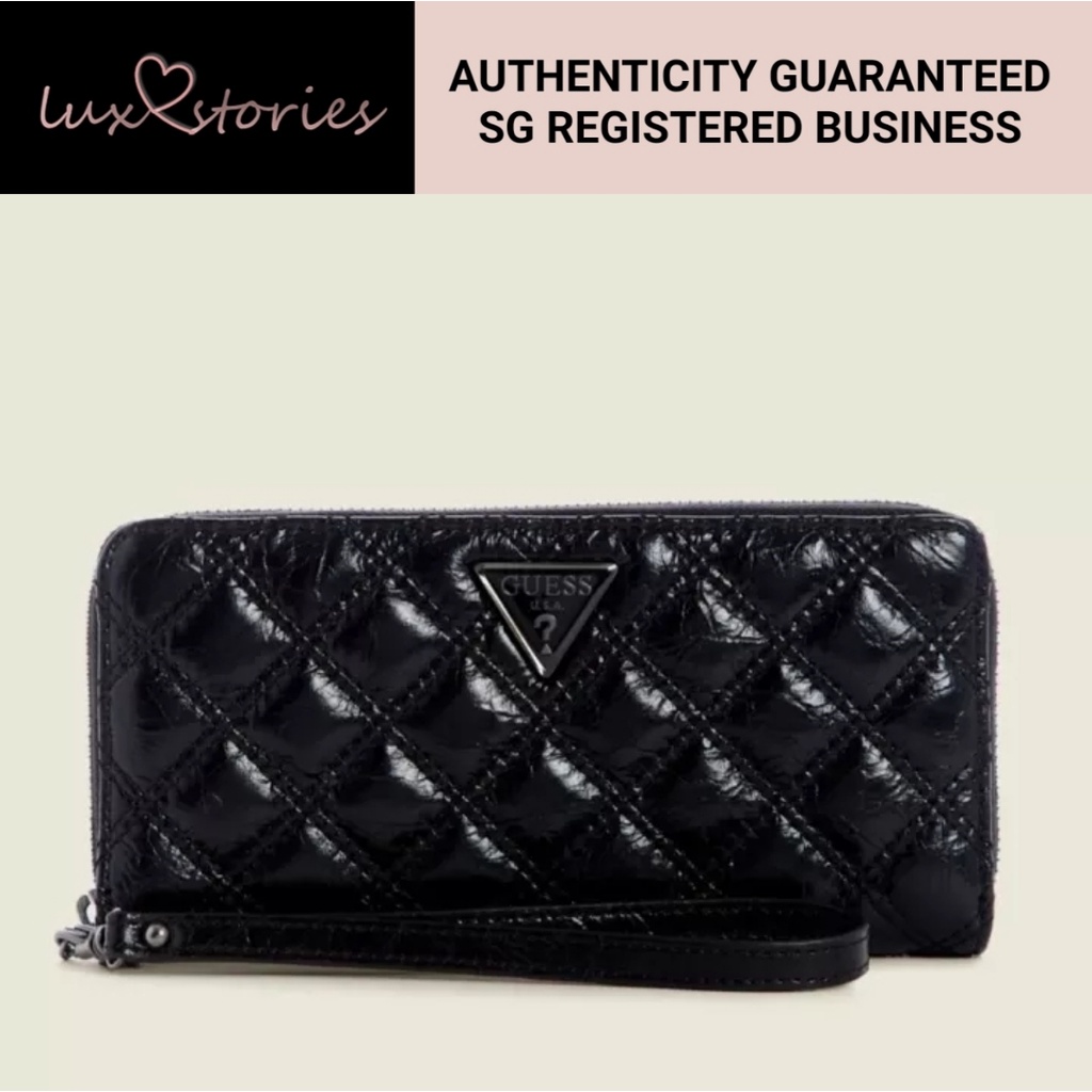 Guess Cessily Quilted Large ZipAround Wallet 14210185 Shopee Singapore