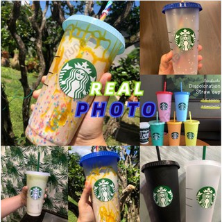2022 New 5 Style Starbucks Tumbler Color Changing Confetti Reusable Plastic  Tumbler with Lid and Straw Cold Cup, 24 Fl Oz, Set of 1 or 5 LDYLIST