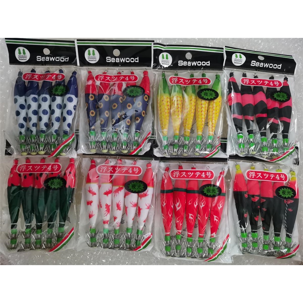 5pcs Squid Jig Luminous Turlutte Jigs Artificial Bait Hard All For ...