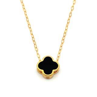 Top Cash Jewellery 999 Pure Gold Lucky Mini Clover Pendant Set (YB08)
