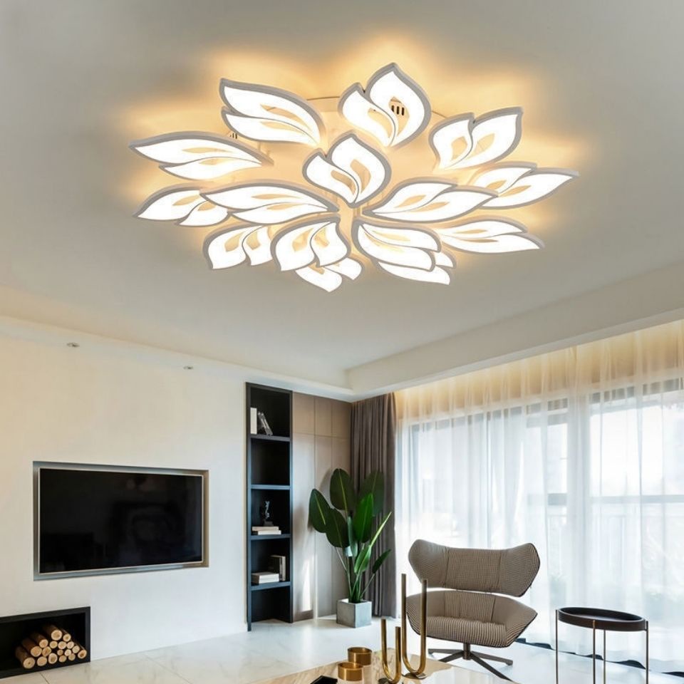 CIMI Living Room Light Ceiling Light Acrylic Flower Big Chandelier ...