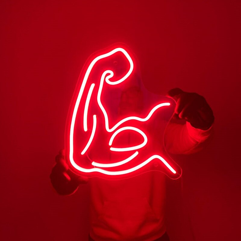 Muscle-shaped led neon Wall Light for Gym popular led neon light for ...
