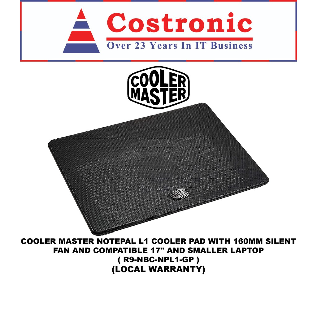 COOLER MASTER NOTEPAL L1 COOLER PAD WITH 160MM SILENT FAN AND