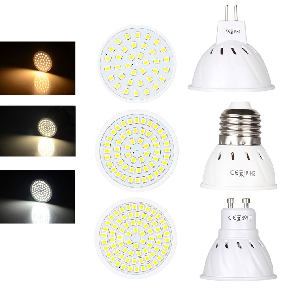 GU10 MR16 E27 LED Spotlight Bulb 2835 SMD 36/72 LED Lamp AC 220V Light ...