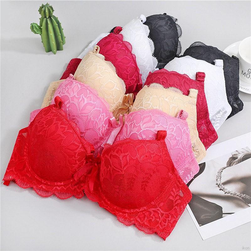 Front Closure Bras Double Breasted Underwear Women Small Breast Cup  Gathered Lace Girl Strapless Backless Bra