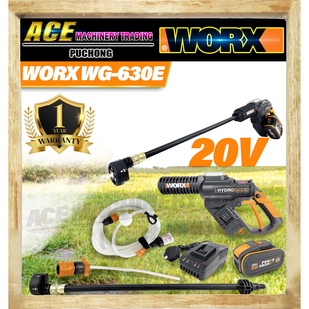 WORX WG 630 20V CORDLESS Hydroshot Portable Pressure WASHER Cleaner WATER JET WG630E Shopee Singapore