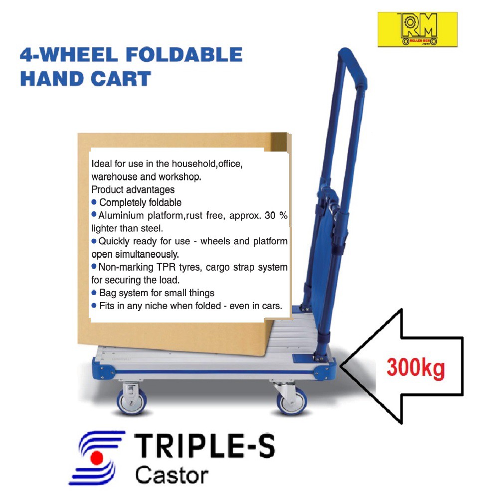 Premium Quality Japan Spec 300kg Aluminium Platform Foldable Hand Cart ...