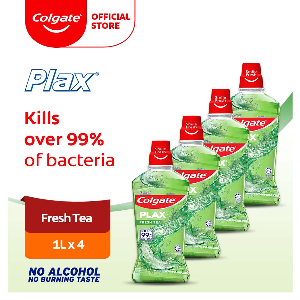 Colgate Plax Assorted/ Peppermint/ Fresh Tea Mouthwash 1L [Bundle of 4 ...