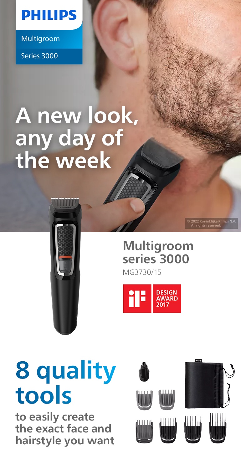 PHILIPS Multigroom Series 3000 (8-in-1 trimmer) Hair Shaver/Hair ...