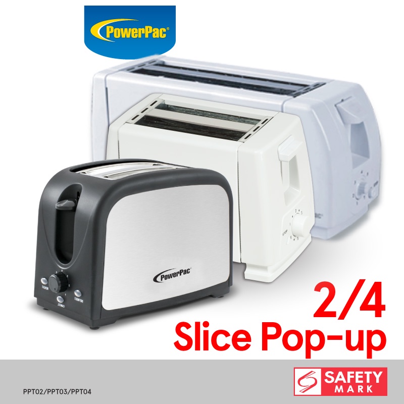 PowerPac Bread Toaster 2 & 4 slice Pop-Up (PPT02/PPT03/PPT04/PPT05 ...