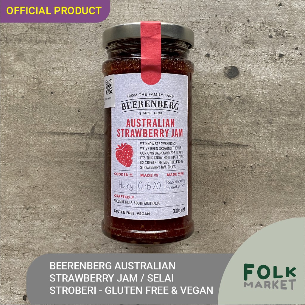 Beerenberg Australian Strawberry Jamstrawberry Jam 300 Gr Gluten