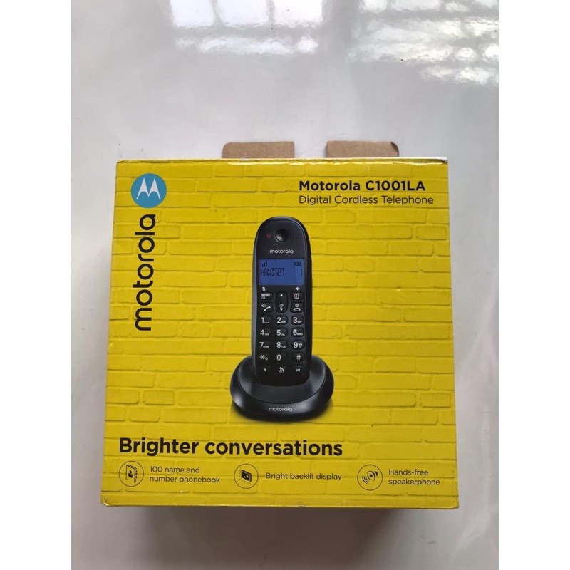 MOTOROLA DIGITAL CORDLESS TELEPHONE C1001LA SINGLE (BLACK) Shopee