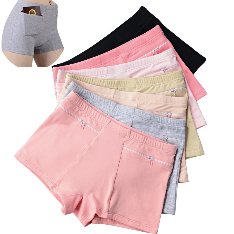 L-4XL Women's Underwear with pockets Short Leggings Cotton Plus Size ...