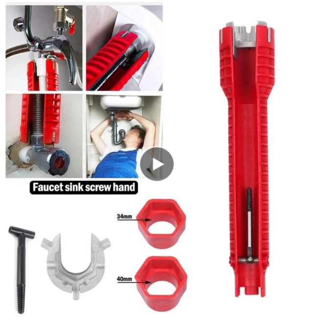 Wrench Tool 8 In 1 Multi Key Flume Magic Wrench Sink Plumbing Tools Magic Wrench 8 in 1 Multifunctional English Key Plum