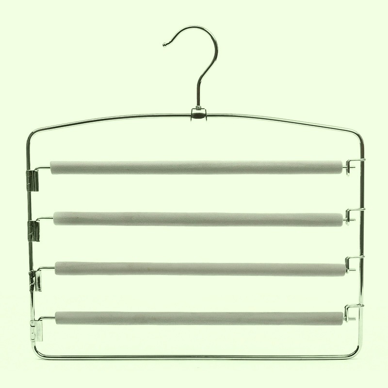 Clothes Pants Hanger Multi Layer 5 Tier Layers Metal Non Slip Padded Foam Swing Arm Space Saving Clothes Hangers EVA Shopee Singapore