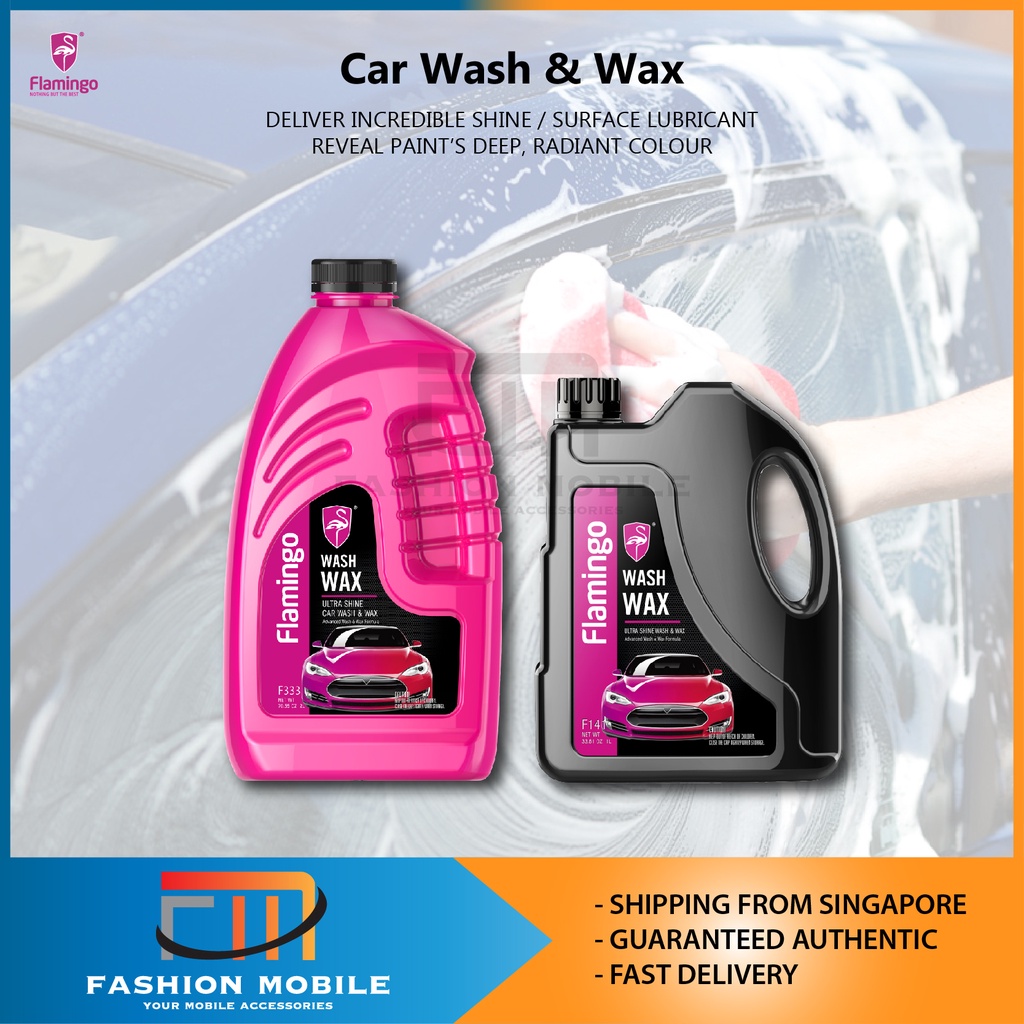 Flamingo Car Wash and Wax Shampoo Wash and Wax 1L 2L Pack Sparkling Clean Shine Prostaff Wheel Cleaner S-27 400ML