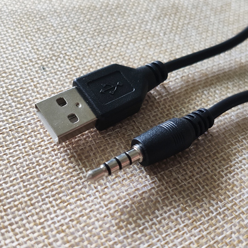 USB 2.0 to 3.5mm Audio Aux Male Charge Jack Cable For MP3 MP4 | Shopee ...