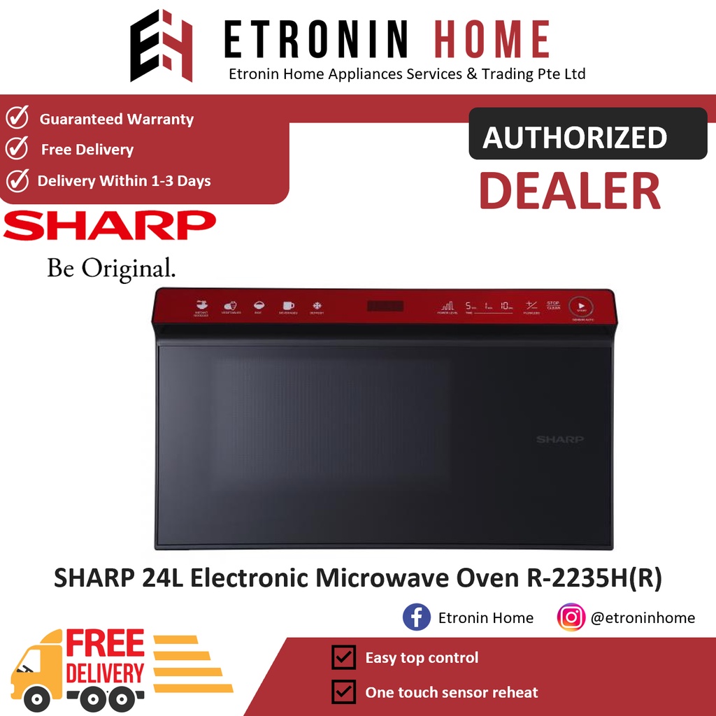 SHARP 24L Basic Microwave Oven R-2235H(R) | Shopee Singapore