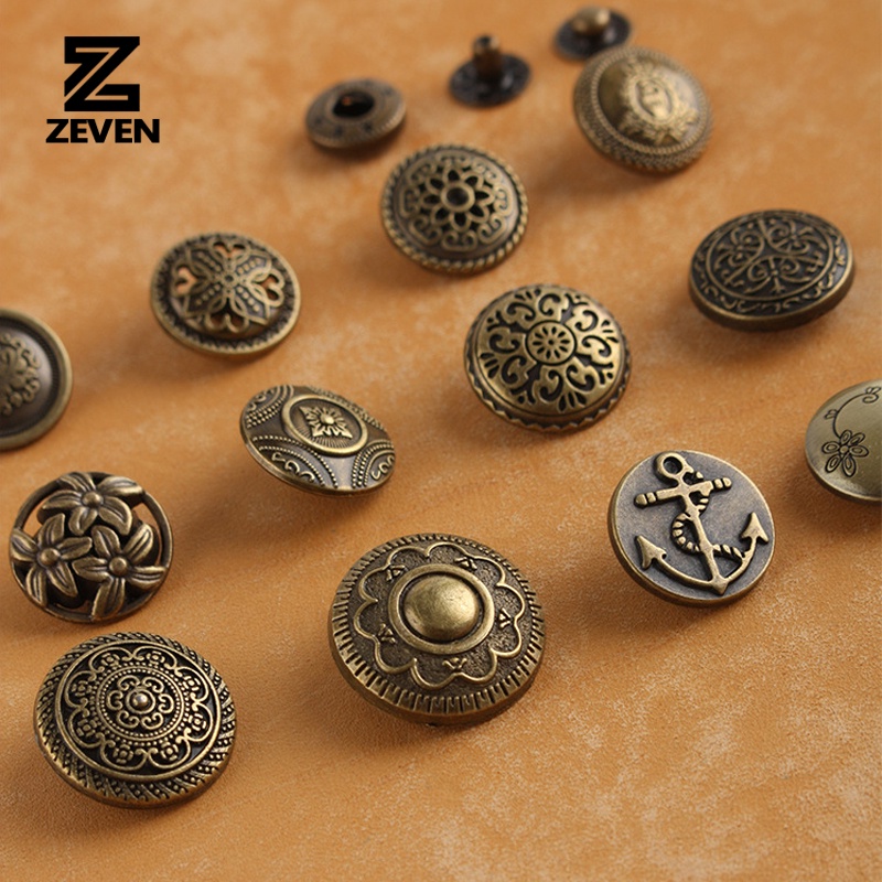 1 Set Retro Style Metal Copper Four Buckle Pack Press Studs Sewing ...