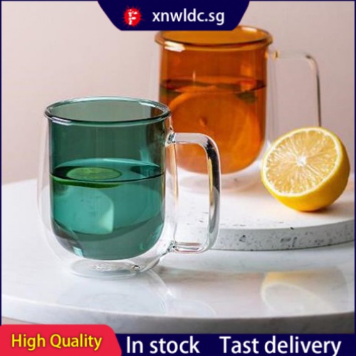 Colored Heat Resistant Double Walls Glass Coffee Cup Water Glass