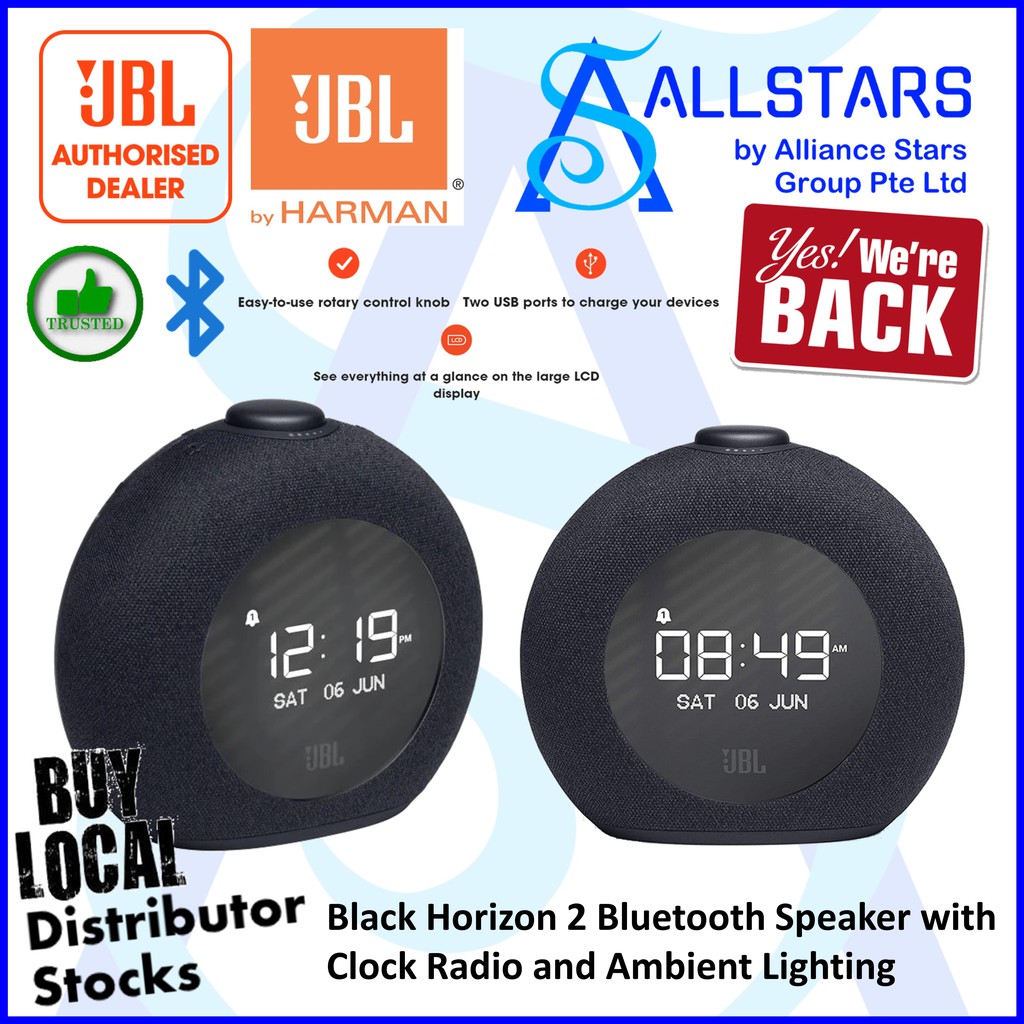 JBL Horizon 2 Bluetooth Speaker (with Clock Radio / USB Charging ...