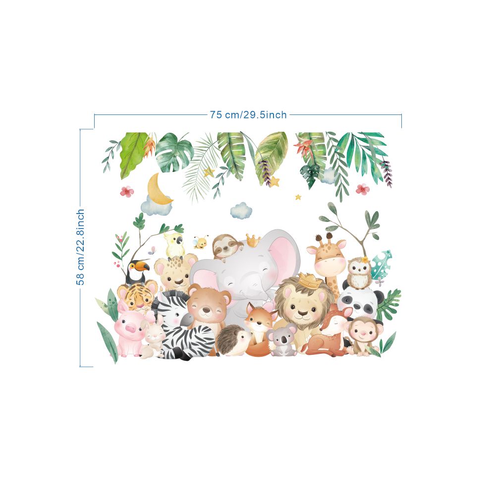 【Ready Stock】【Zooyoo】50 Cartoon Animals Plant Wall Stickers Cute Ocean