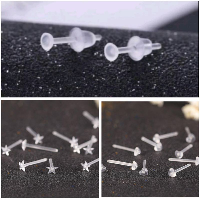 Hypoallergenic Plastic Earrings  Ear Stud Earrings Transparent