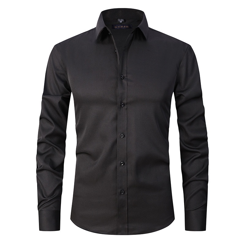 47000 Men's Shirt Long Sleeve Slim-Fit Solid Color Shirt Business ...