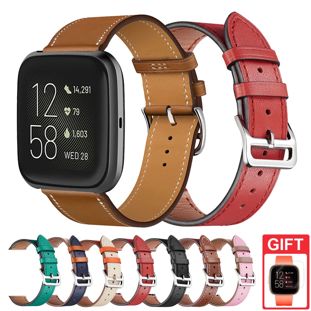 Leather Strap Replacement Band Accessories for Fitbit Versa 2 Lite