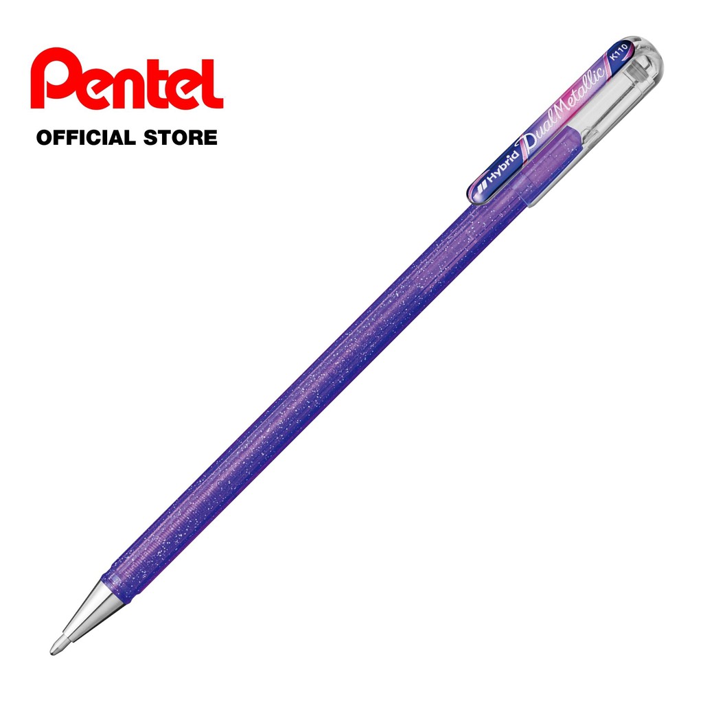 Pentel Hybrid Dual Metallic gelpen K110 1,0 mm - Zwart/Metallic Rood