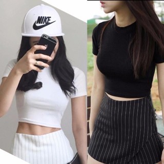 Womens Halter Tops with Built in Bra under 15 Women’S Long Sleeve Round  Neck Crop Top Tee Shirt Basic Solid Tight Slim Fit Cropped Shirt Workout  Yoga