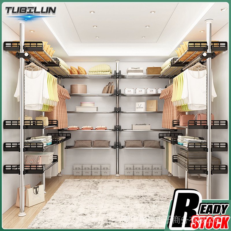 Metal Pole Clothes Hanger Rack Adjustable Clothes Rack Drying Rack ...