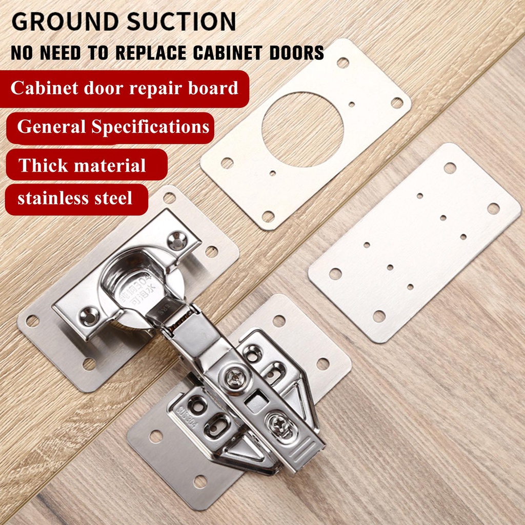 Cabinet Hole Hinge Repair Plate Kit Stainless Steel Hinges Bracket ...