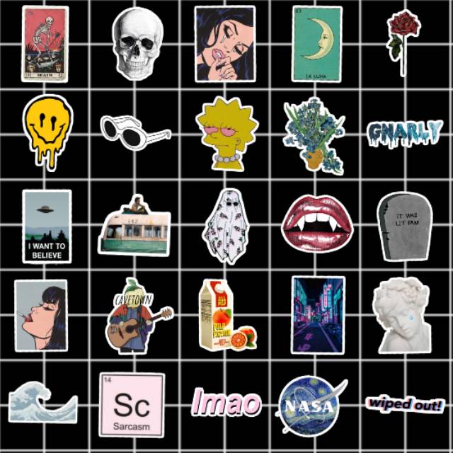 Aesthetic sticker (Grunge) || Waterproof || 25Pcs || Printjunkiez