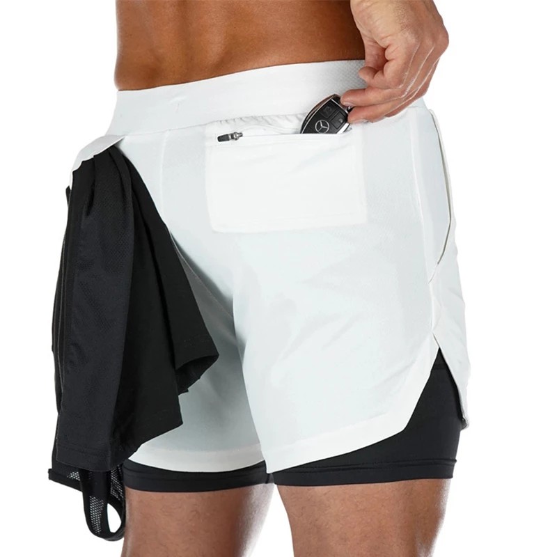 Professional Running Shorts Men 2 in 1 Sports Jogging Fitness Shorts Quick Dry Beach Shorts Male Gym Sport Shorts